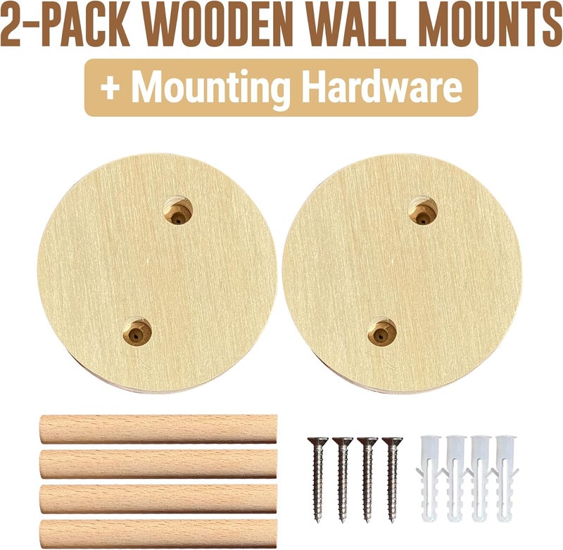 Samorillo [2 Pack] Wall Mounts for Mini Guitars & Ukuleles - Wooden Hooks With Mounting Hardware - Install in Minutes and Hang With Confidence - Image 2